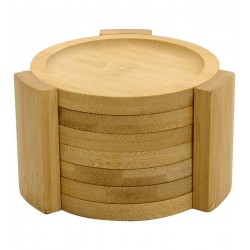 Porta Copo Redondo 10cm Com Suporte Ecokitchen Em Bambu